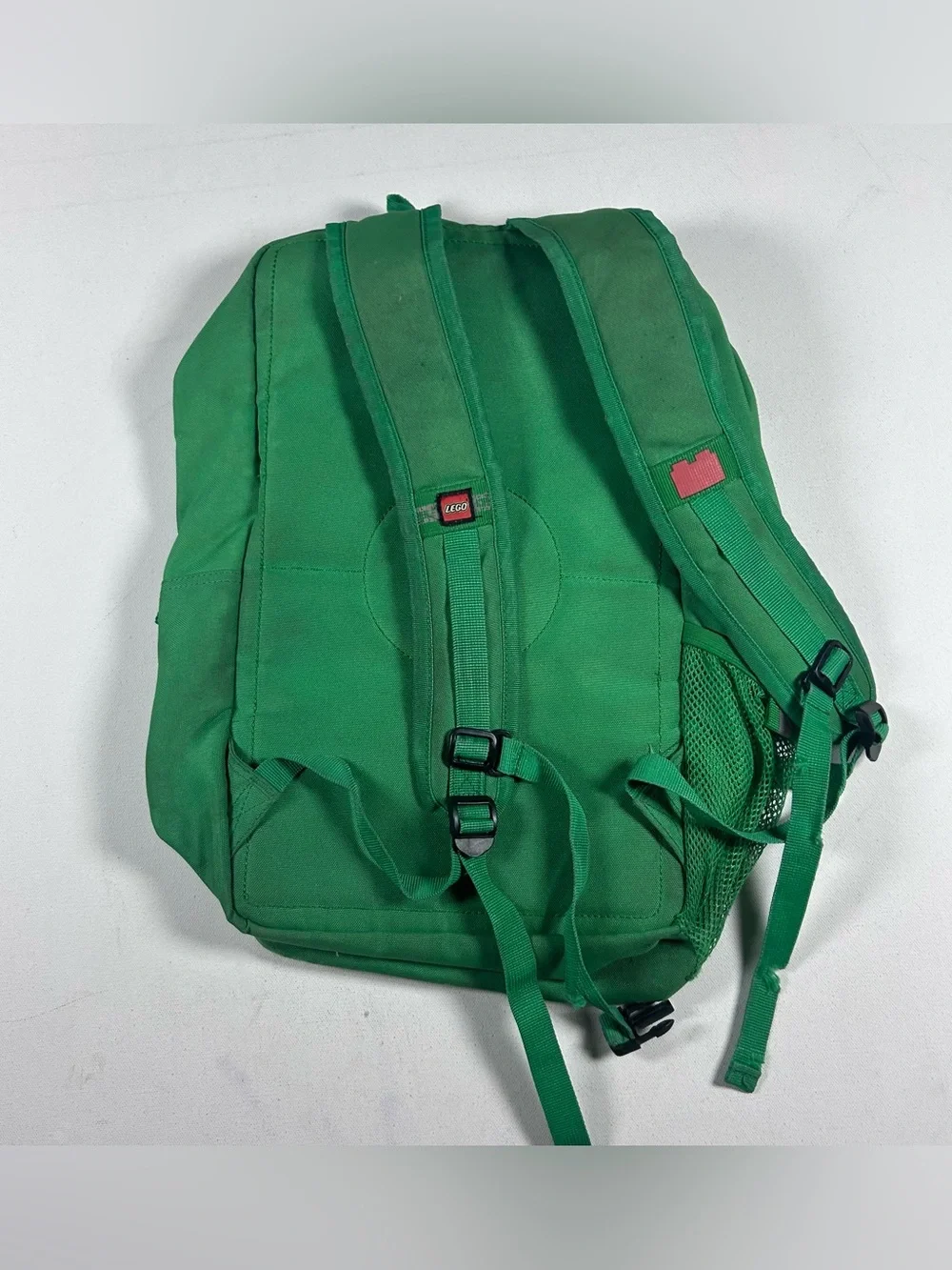 LEGO Brick Backpack Green School Travel Bag Multiple Pockets W/ LEGO Zippers